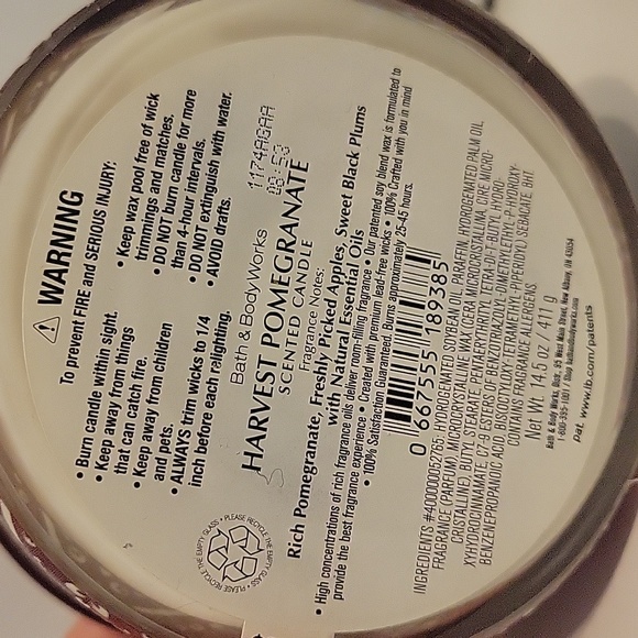 Harvest Pomegranate 3-wick - Picture 3 of 3